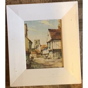 Frank Sherwin Vintage Print White wooden frame 15.5" 13.5"